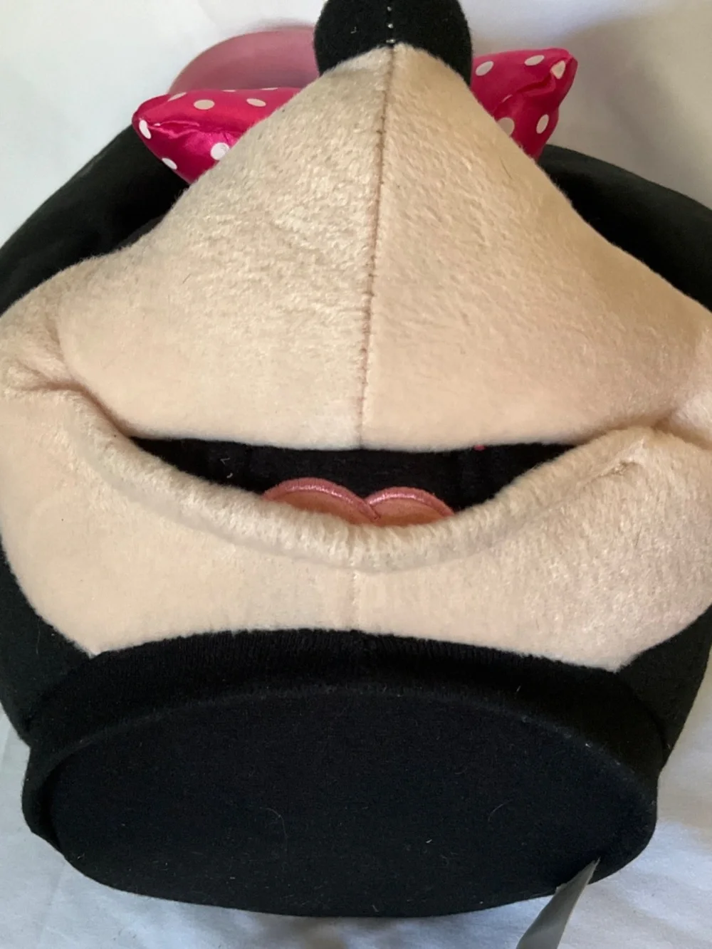 Disney Minnie Mouse Plush Head Basket Pink Polka Dot Bow Tote Easter Halloween